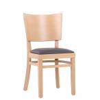 Dřevěné restaurační židle LINETTA P s čalouněným sedákem do hospody