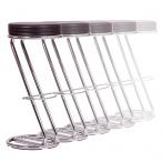 Kovové barové židle ZEUS - sada 10 ks černé