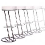 Kovové barové židle ZEUS - sada 10 ks bílé