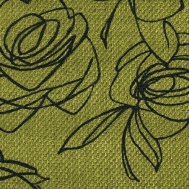 Látky s květy růží RIM25 mechově zelená