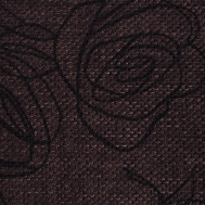 Látky s květy růží RIM12 tmavý ořech