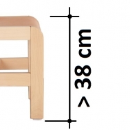 výška sedáku > 38 cm na dotaz