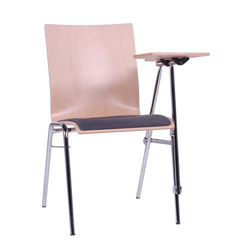 Konferenční židle s odklápěcím psacím stolečkem.