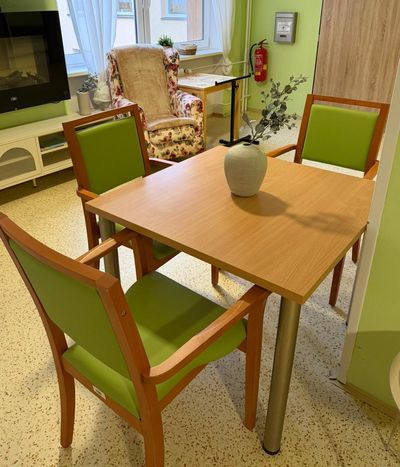 Židle pro seniory RENÉ M s čalouněným odnímatelným sedákem a loketními opěrkami