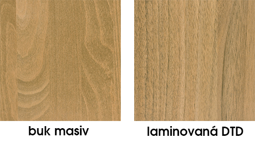 Masivní buk a lamino s dekorem 