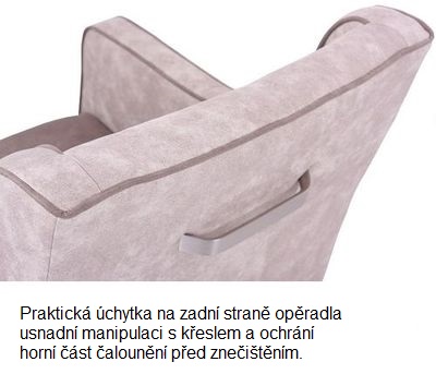 Čalouněná křesla s úchytkou na zadní straně