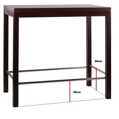 Výšky nožních spojů u stolu BERTO.