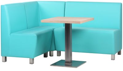 Restaurační lavice DUBLINO FE mají nerezové nohy