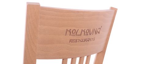 Laserové vypálení loga provozovny. Logo laser vypálení znaku provozovny.