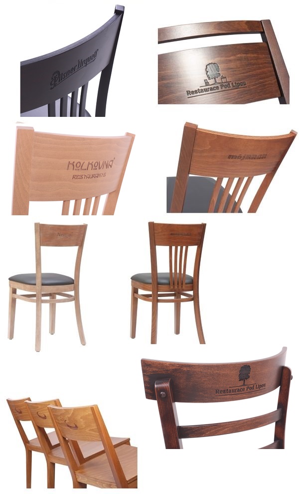 Logo na opěradle židle