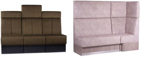 Čalouněné lavice OLBIA lze individálně upravovat Čalouněné lavice OLBIA v atypickém provedení