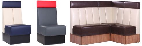 Čalouněné restaurační lavice OLBIA BC lze vyrábet v různých barvách Čalouněné restaurační lavice OLBIA v barevném provedení