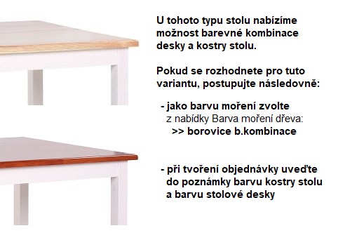 Stoly z masivní borovice dvě barvy