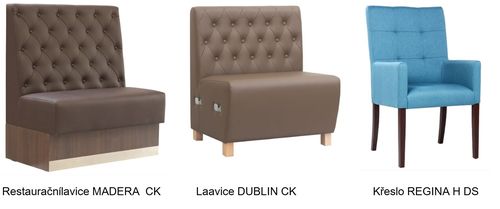 Restaurační lavice s dekorativním štepováním