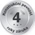 4letá záruka na konstrukční pevnost Záruka 4 riky na konstrukční pevnost
