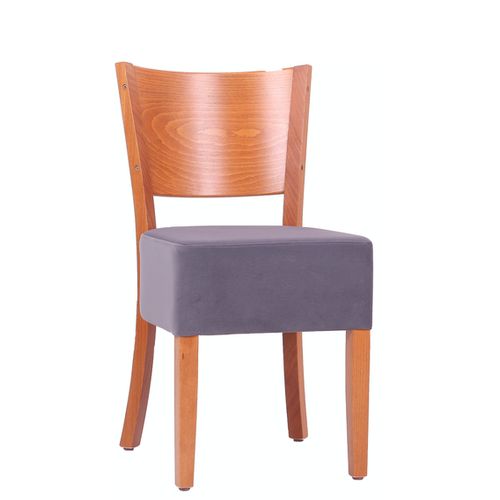 Čalouněné židle ISABEL s pohodlným dřevěným opěradlem 