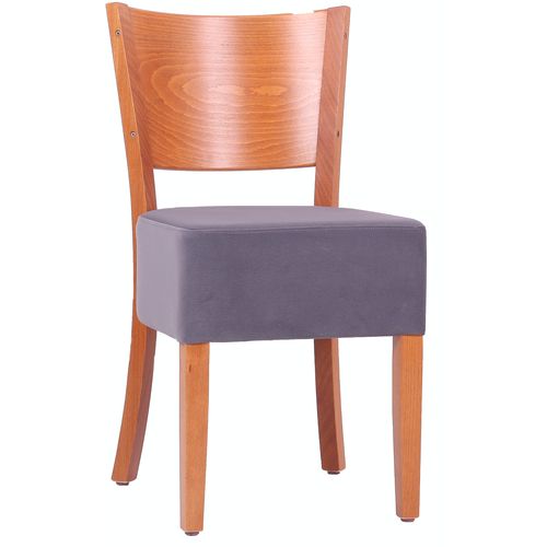 Čalouněné židle ISABEL s pohodlným dřevěným opěradlem 