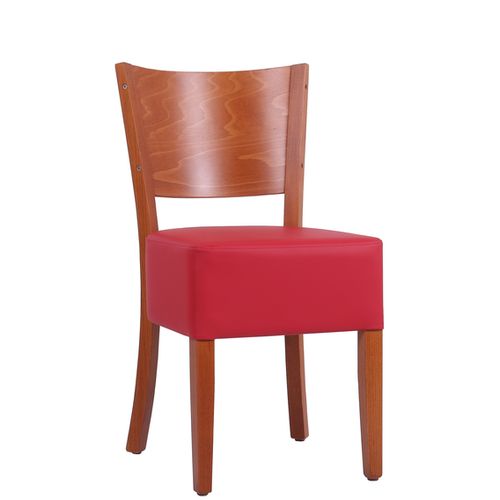 Čalouněné židle ISABEL s pohodlným dřevěným opěradlem 