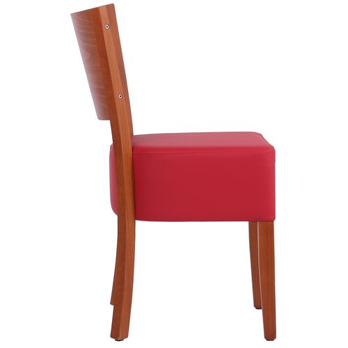 Čalouněné židle ISABEL s pohodlným dřevěným opěradlem 