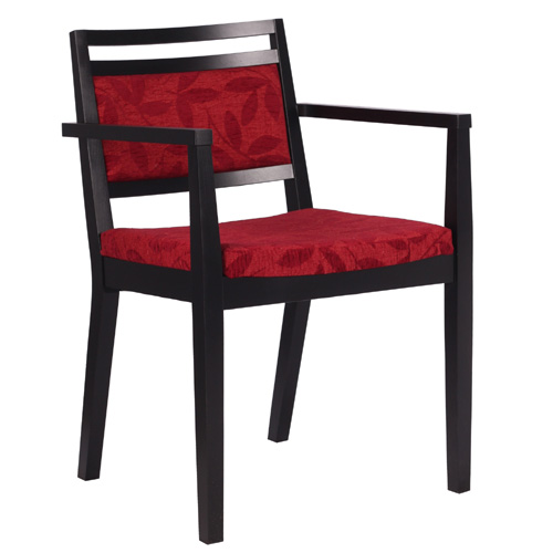 Dřevěná židle čalouněná s područkou LEANDRO P AL