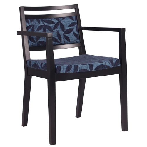 Dřevěná židle čalouněná s područkou LEANDRO P AL