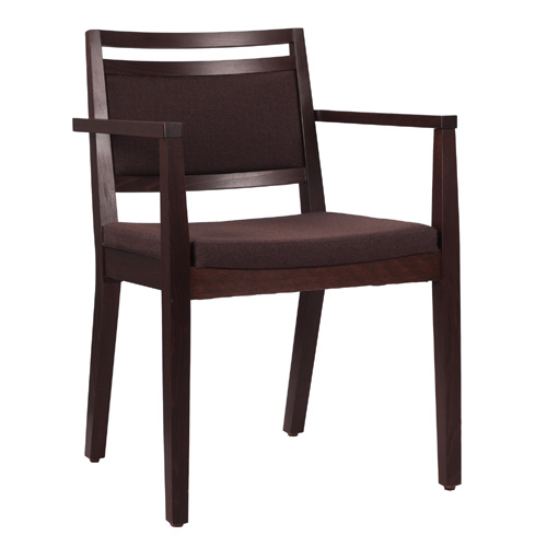 Dřevěná židle čalouněná s područkou LEANDRO P AL