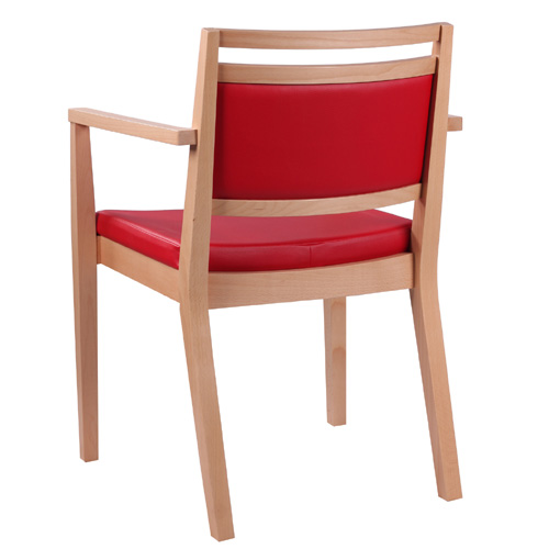 Dřevěná židle čalouněná s područkou LEANDRO P AL