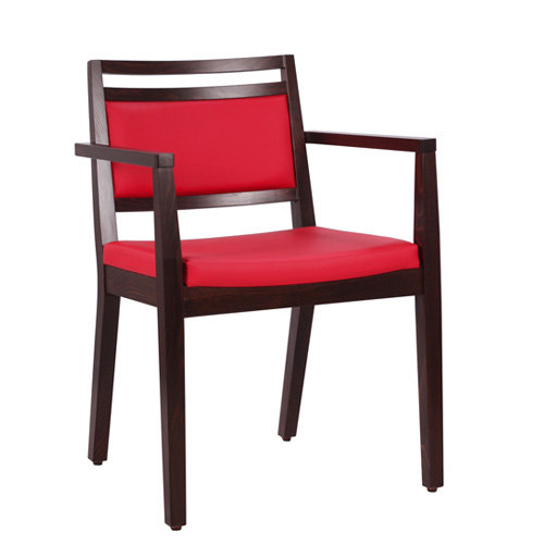 Dřevěná židle čalouněná s područkou LEANDRO P AL