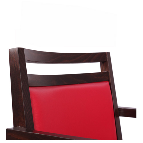 Dřevěná židle čalouněná s područkou LEANDRO P AL