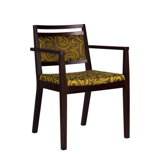 Dřevěná židle čalouněná s područkou LEANDRO P AL