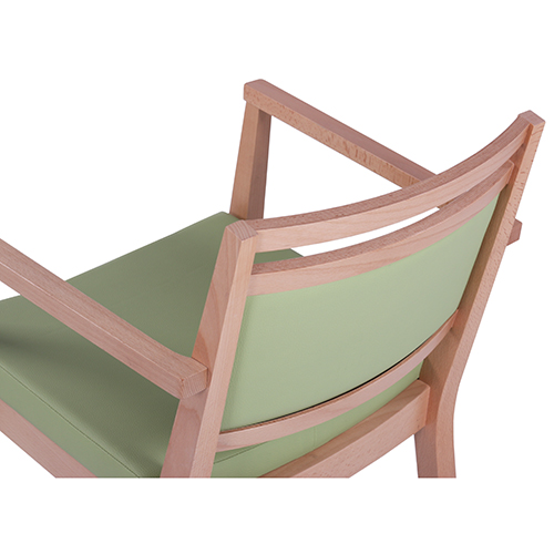 Dřevěná židle čalouněná s područkou LEANDRO P AL