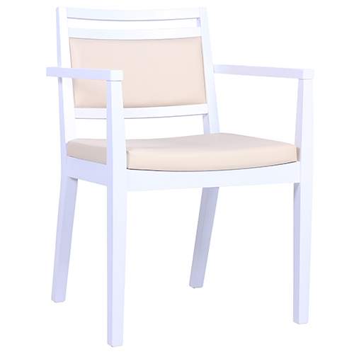 Dřevěná židle čalouněná s područkou LEANDRO P AL