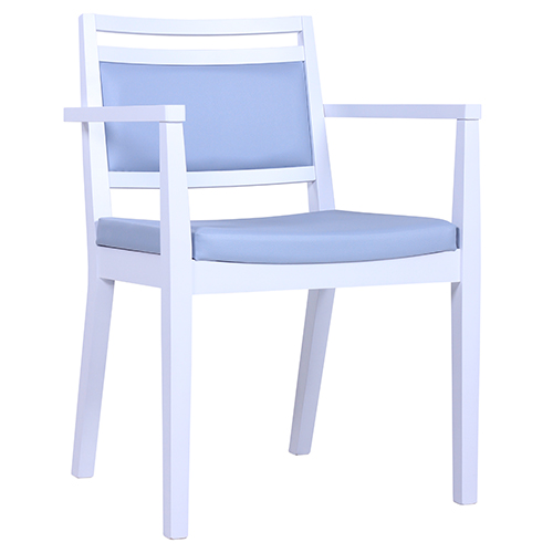 Dřevěná židle čalouněná s područkou LEANDRO P AL