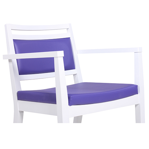 Dřevěná židle čalouněná s područkou LEANDRO P AL