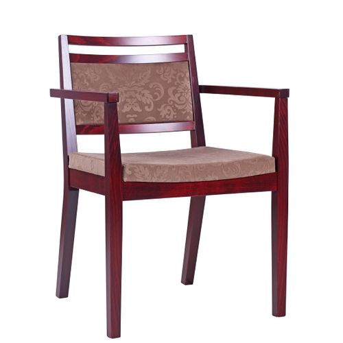 Dřevěná židle čalouněná s područkou LEANDRO P AL