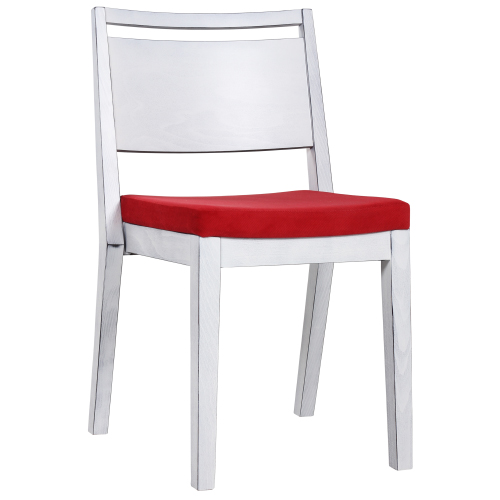 Dřevěná židle čalouněná LUCAS P ST Vintage Look bílá