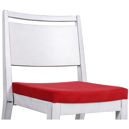 Dřevěná židle čalouněná LUCAS P ST Vintage Look bílá