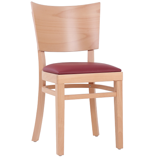 Dřevěné restaurační židle LINETTA P s čalouněným sedákem do hospody