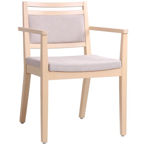 Dřevěná židle čalouněná s područkou LEANDRO P AL