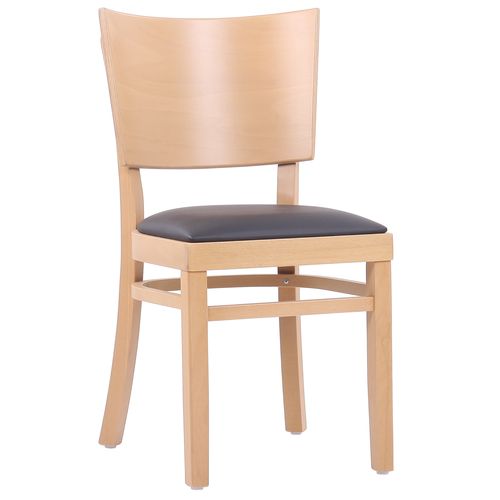 Dřevěné restaurační židle LINETTA P s čalouněným sedákem do hospody