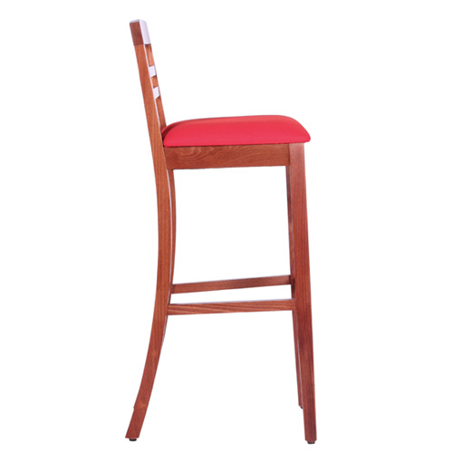 Čalouněná dřevěná barová židle BIANCA BAR P