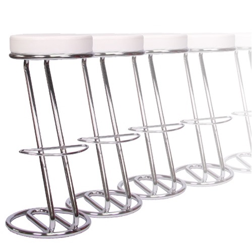 Kovové barové židle ZEUS - sada 10 ks bílé